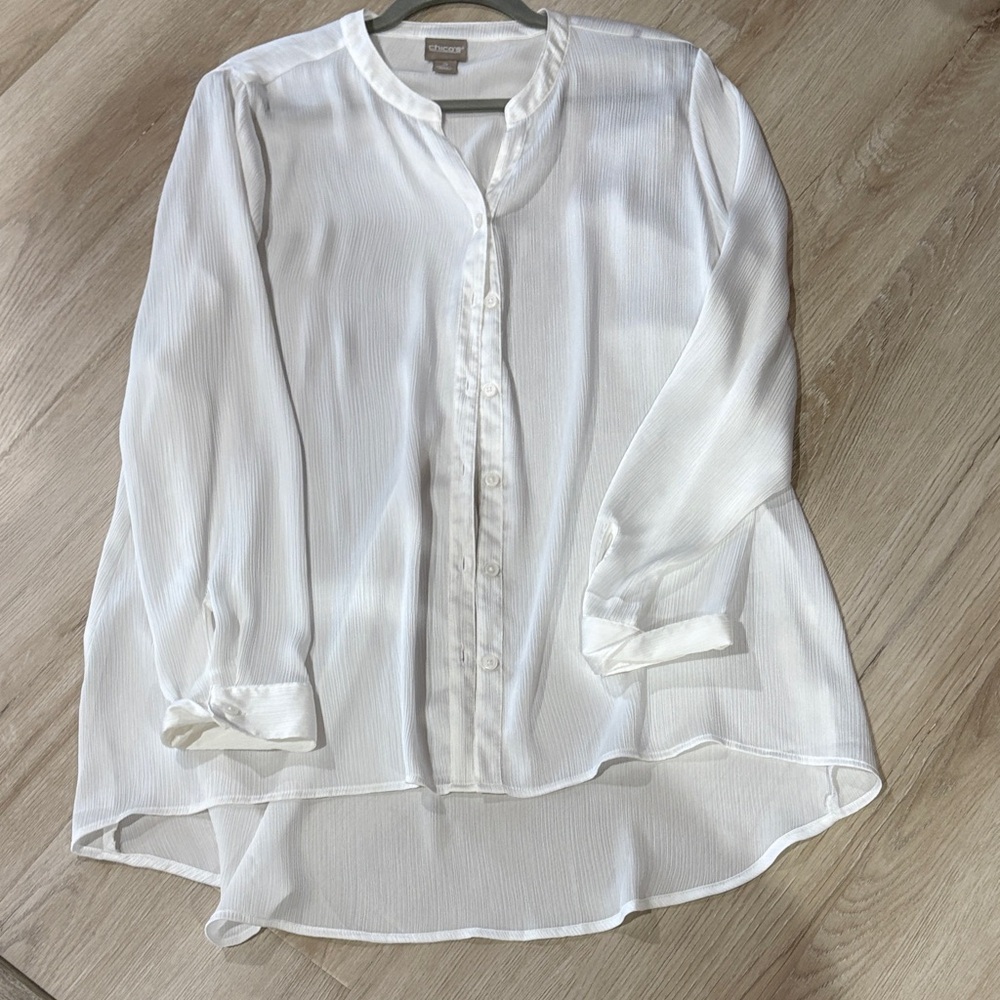 Chico's White Button-Up Blouse
